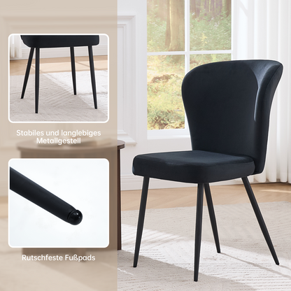 Kaufhof Esszimmerstühle 4er Set Samt Vierfußstuhl Schwarz