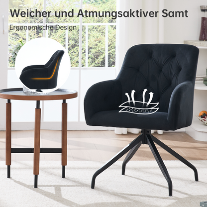 Kaufhof 360° drehbare Esszimmerstühle/Armlehnstühle 2er Set Samt Beige