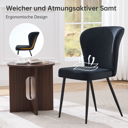 Kaufhof Esszimmerstühle 4er Set Samt Vierfußstuhl Schwarz