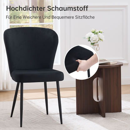 Kaufhof Esszimmerstühle 4er Set Samt Vierfußstuhl Schwarz