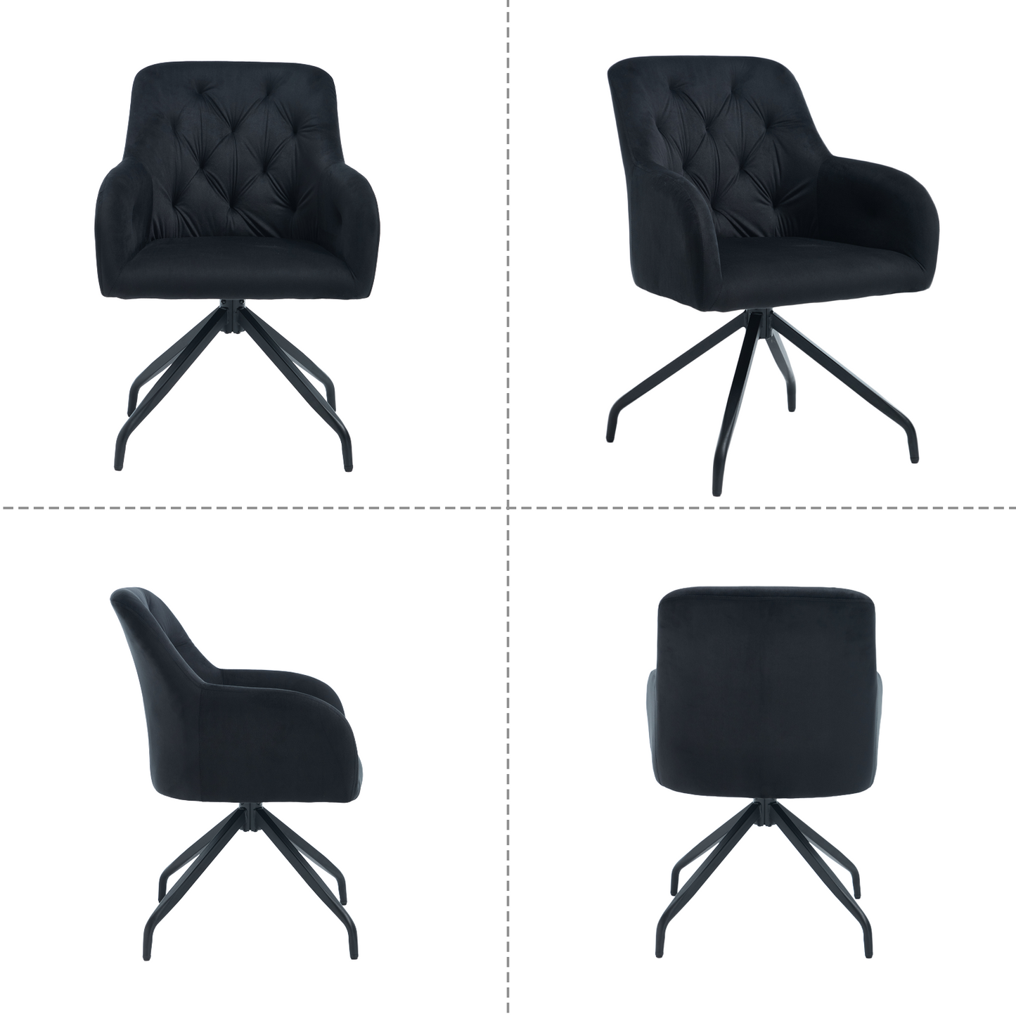 Kaufhof 360° drehbare Esszimmerstühle/Armlehnstühle 2er Set Samt Beige