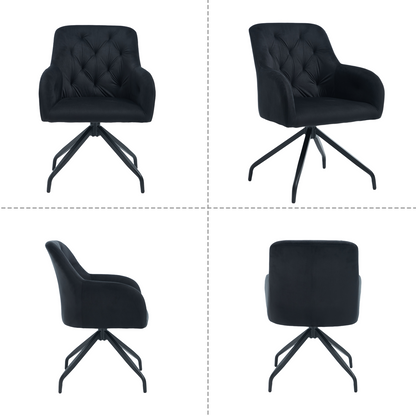 Kaufhof 360° drehbare Esszimmerstühle/Armlehnstühle 2er Set Samt Beige