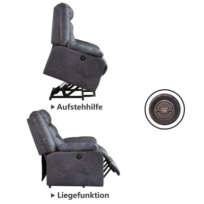 ASUKALE Elektrischer Aufstehhilfe Relaxsessel,Senioren Sessel, Aufstehsessel Elektrisch mit Aufbewahrungstasche，Elektrisch fernseh TV Sesel